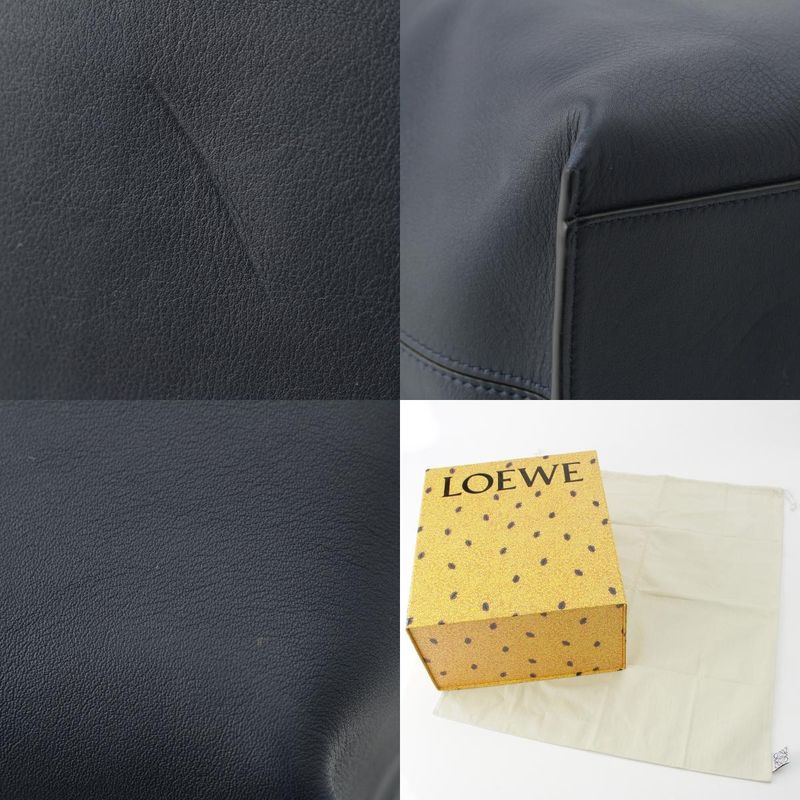 Loewe Leather Cubby Crossbody Shoulder Bag Deep Navy