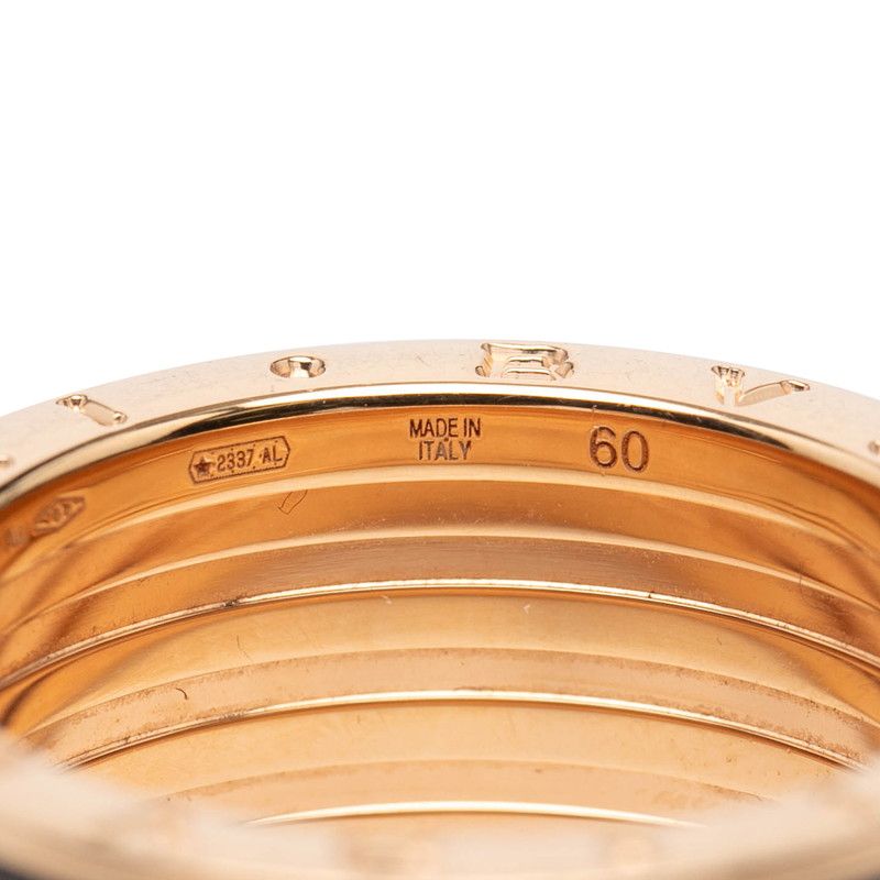 Bvlgari B-zero One Lock Band Ring 60 Gold Black 18K Pink