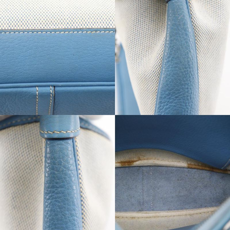 Hermes Trim 31 Toile Ash Taurillon Clemence Natural Blue Jean C