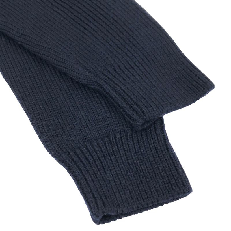 Prada Wool Logo Mock Neck Knit Sweater Mpg Navy 50