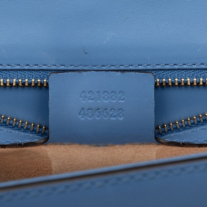 Gucci Sylvie Sherry Line Blue Leather