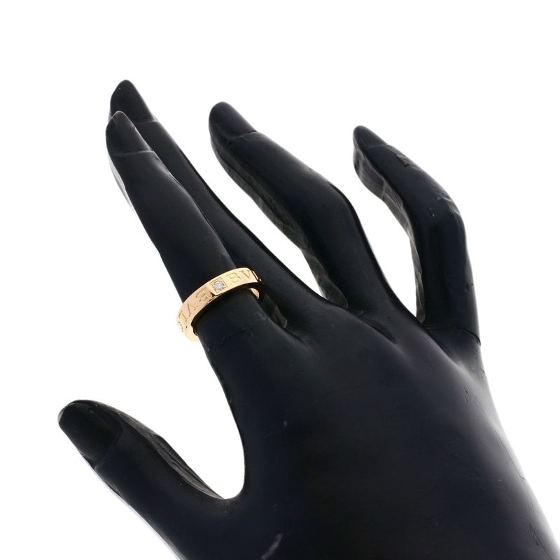 Bvlgari Double Logo Diamond Ring 18K Pink Gold