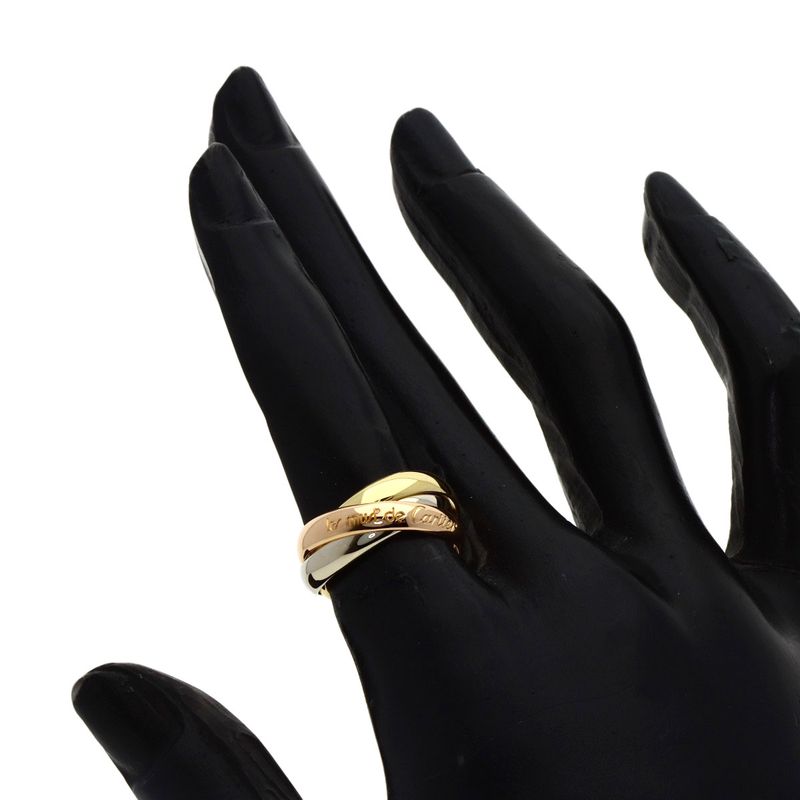 Cartier Trinity 48 Ring 18K Yellow Gold 18K White Pink