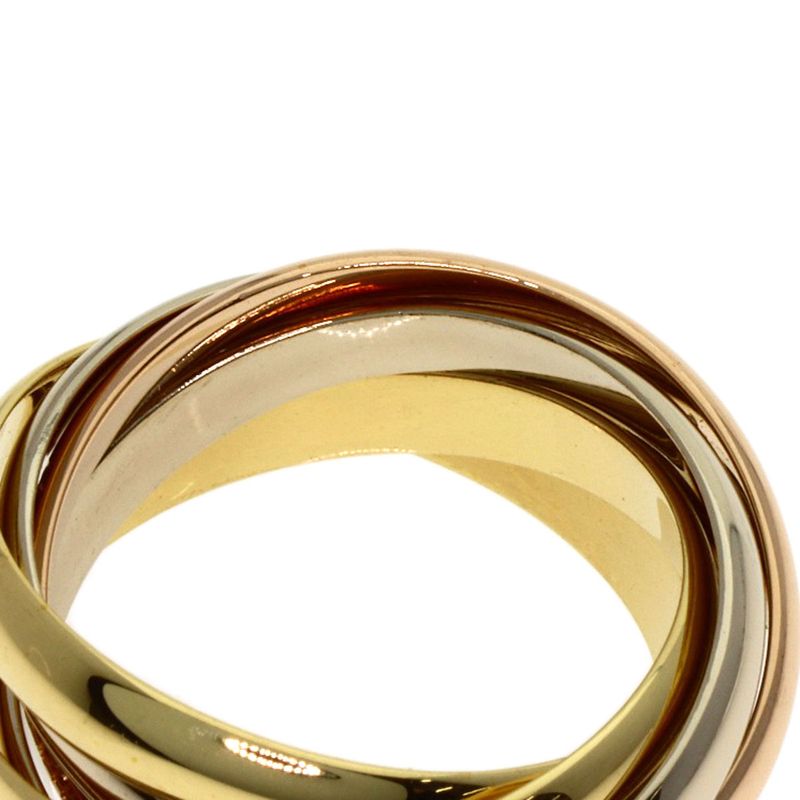 Cartier Trinity Rows 48 Ring 18K Yellow Gold 18K White Pink