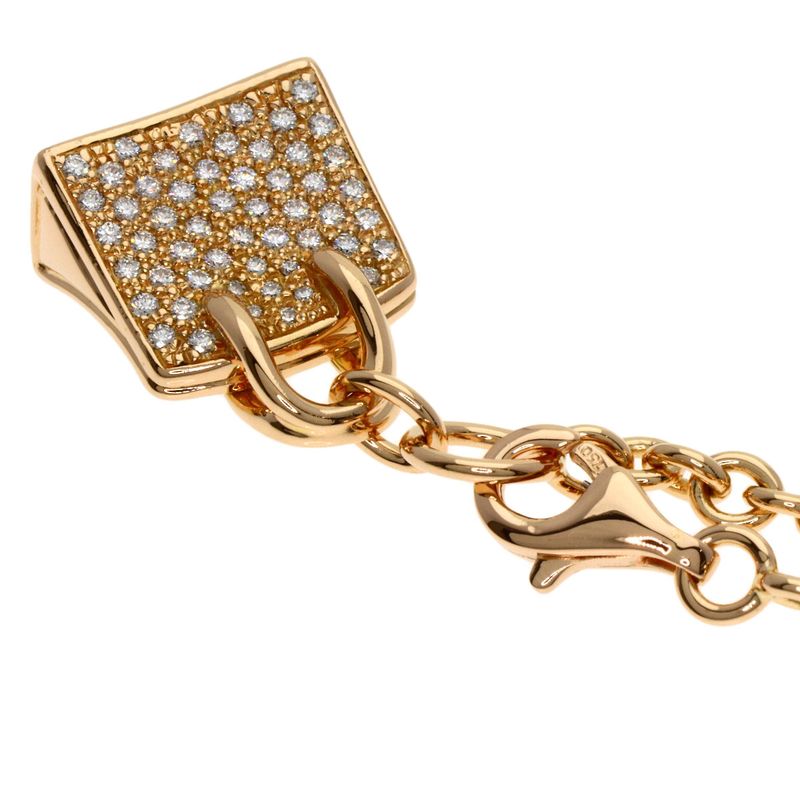 Hermes Amulet Birkin Diamond Bracelet 18K Pink Gold