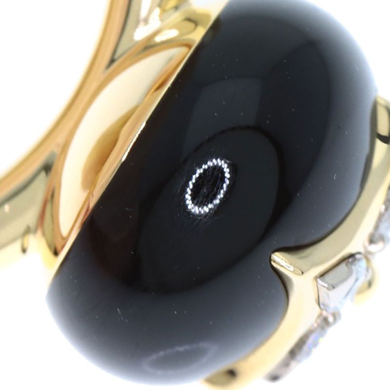 Louis Vuitton Blossom Onyx Diamond 49 Ring 18K Yellow Gold