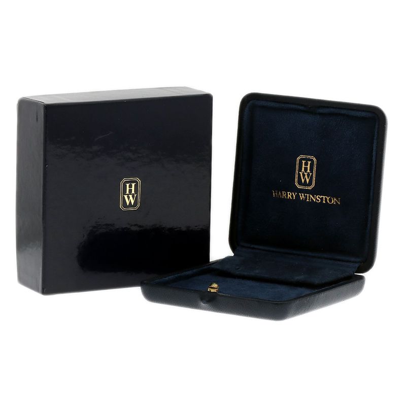 Harry Winston Oval Diamond Earrings 18K White Gold