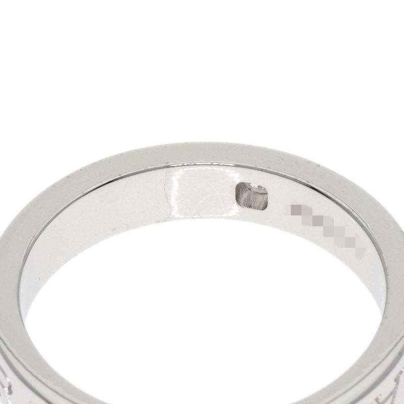 Bvlgari Double Logo Diamond Ring 18K White Gold