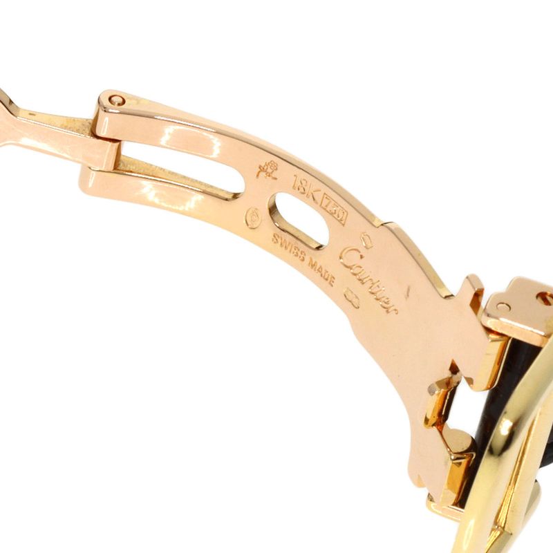 Cartier Tank Francaise SM Watch 18K Yellow Gold Leather Diamond