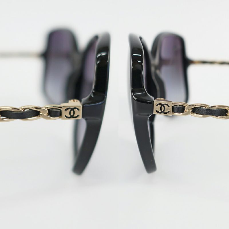 Chanel Sunglasses Black CC Logo 3C 57 17 135 Gold