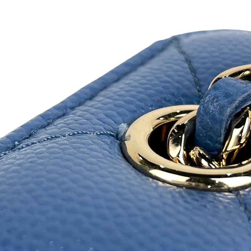 Chanel CC Logo Chain Shoulder Bag Quilted Vanity Caviar