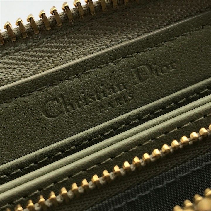 Dior Cannage Leather Wallet Green