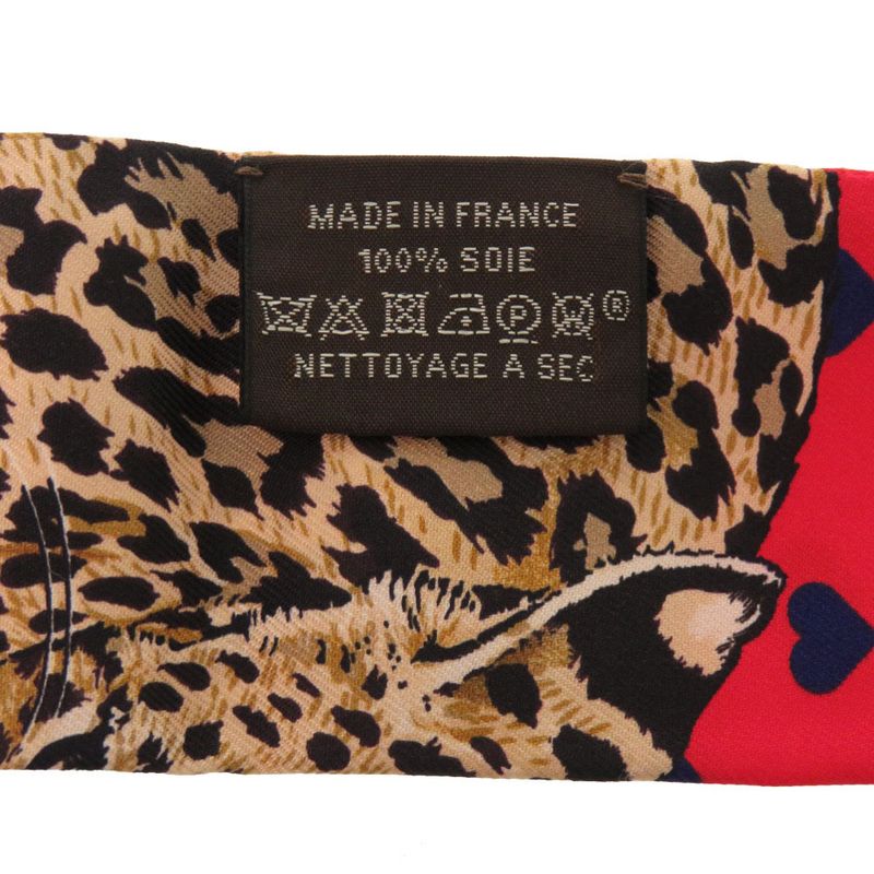 Hermes Heart Twilly Jungle Love Silk Rouge Marine Fauve Scarf