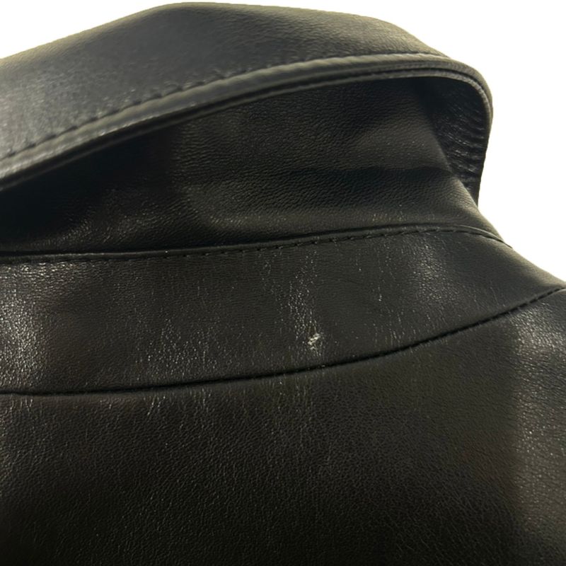 Celine Soft Lambskin Classic Straight Leather Jacket Black 44