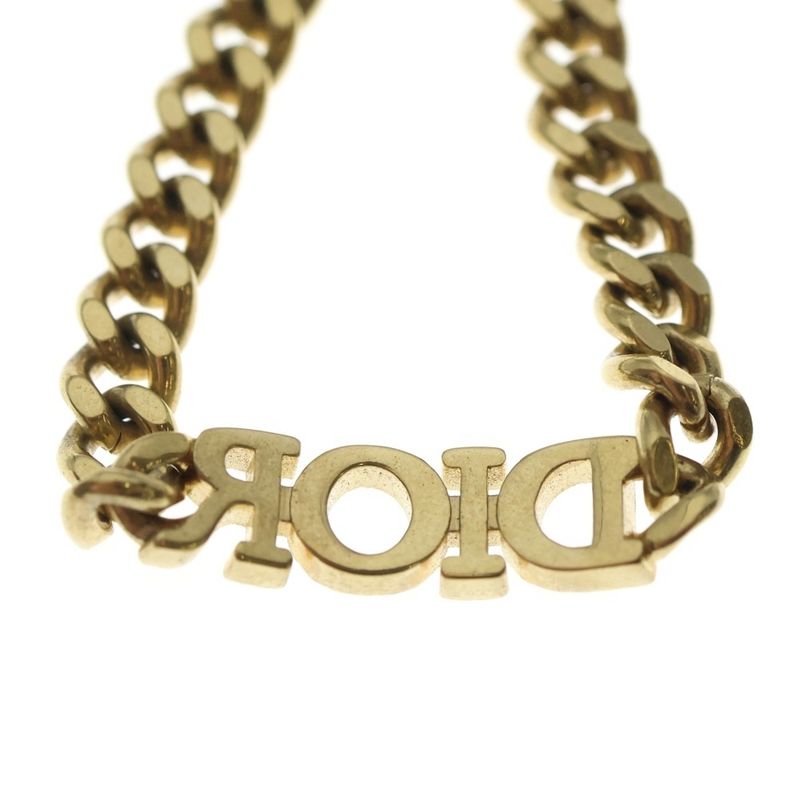 Dior Christian Dioevolution Logo Rhinestone Bracelet Gold