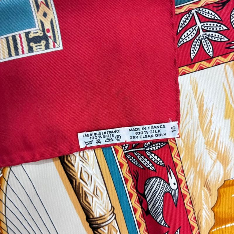 Hermes Scarf Carre 90 Au Son du Tam Silk Red