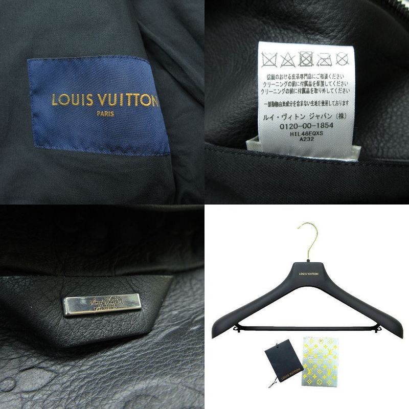 Louis Vuitton Monogram Embossed Utility Leather Jacket Calf 46 M