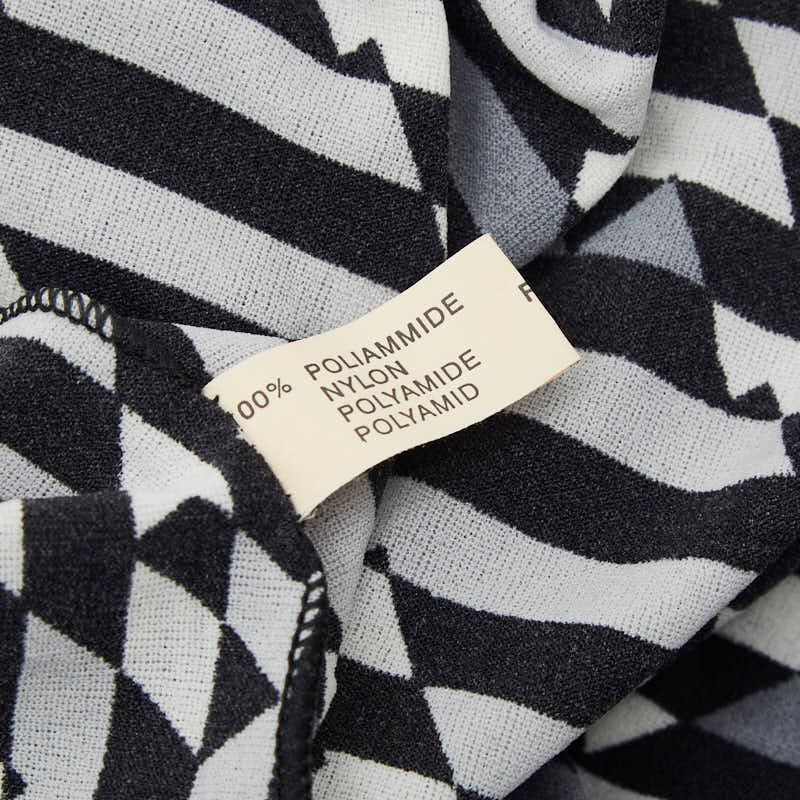 Fendi FF Logo Striped Sleeveless Dress 42 Gray White Black