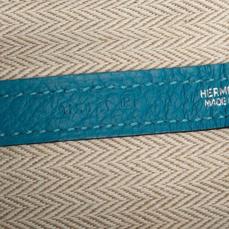 Hermes Garden Party PM Tote Blue Cobalt Silver Negonda