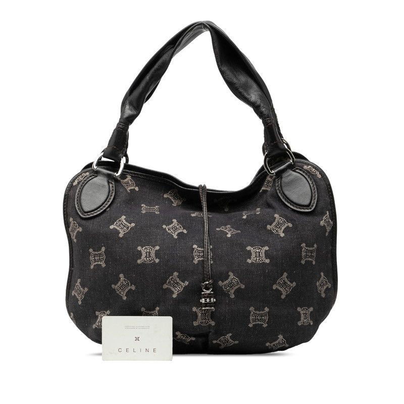 Celine Triomphe Tote Indigo Black Denim Leather