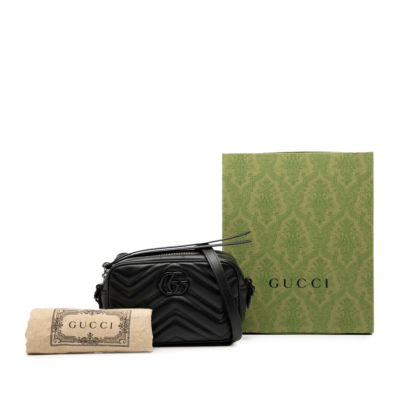 Gucci GG Marmont Mini Camera Bag Black Leather