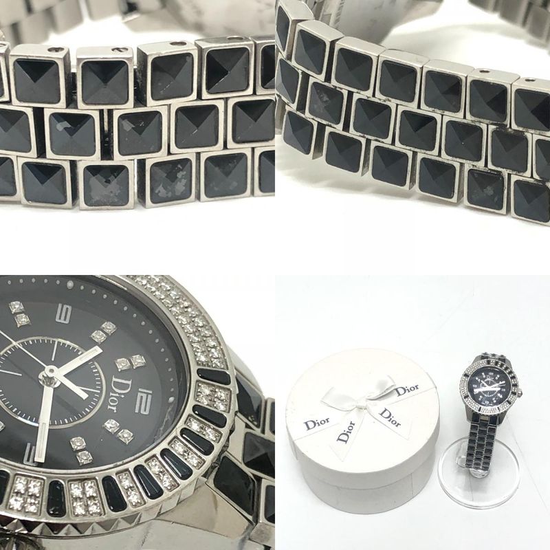 Dior Watch Crystal Diamond Bezel SS Silver