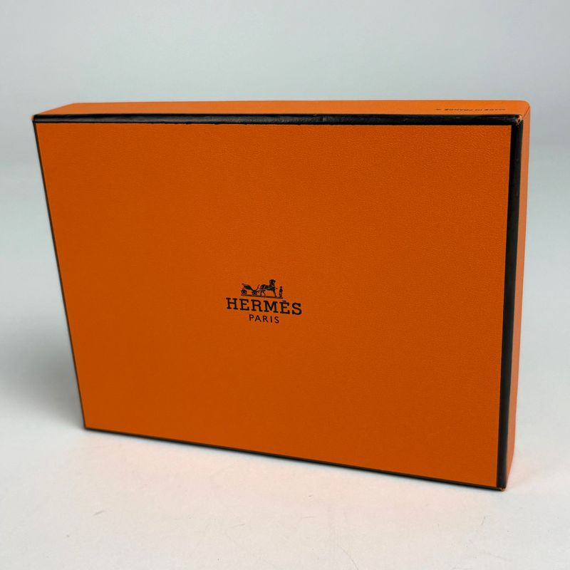 Hermes Azap Silk in Compact Zip Around Scarf Bifold Wallet Veau Gold O