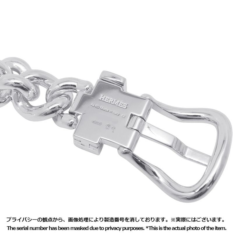 Hermes Necklace Book le Inflexible Silver GM 42