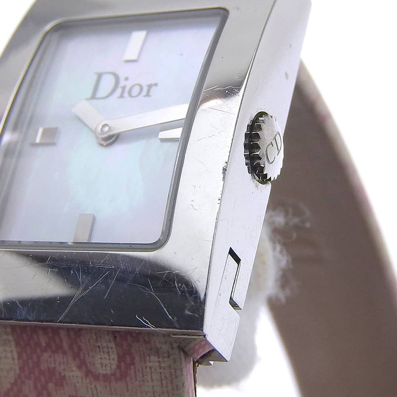 Dior Christian Maris Stainless Steel Leather Quartz Analog