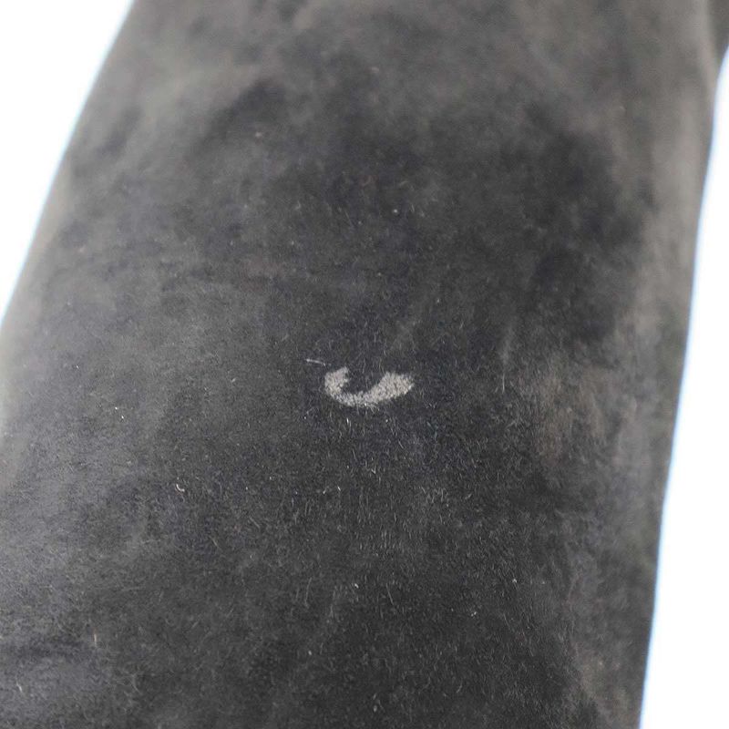 Chanel CC Logo Suede Leather Long Boots Black 37