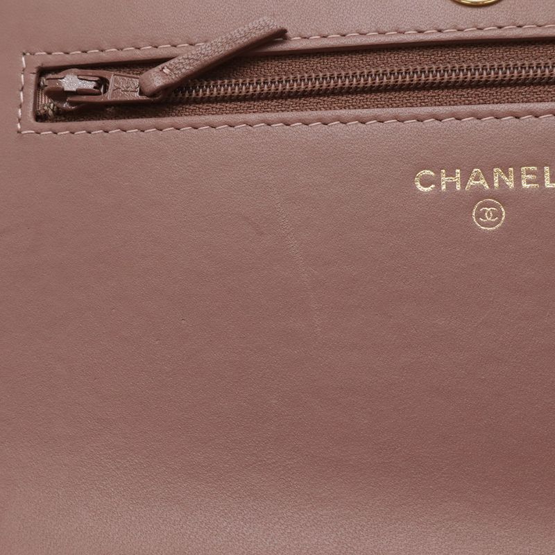 Chanel CC Logo Chain Wallet Shoulder Bag Pochette Crossbody Rabbit Fur