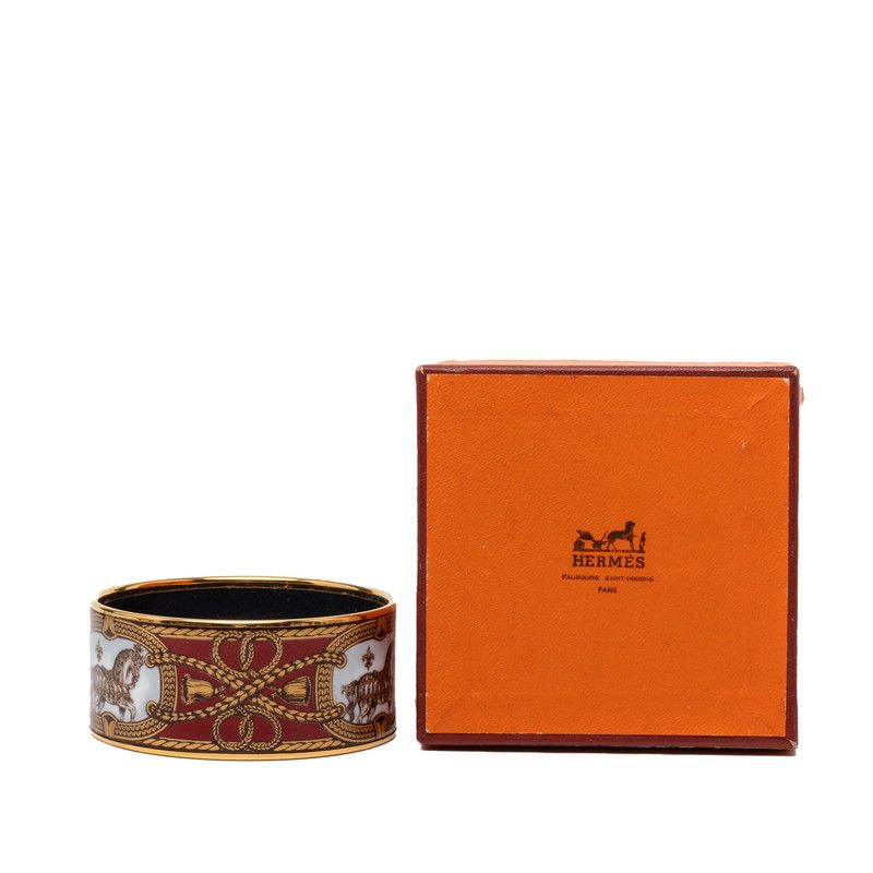 Hermes Enamel TGM Cloisonne Gold Multicolor Plated