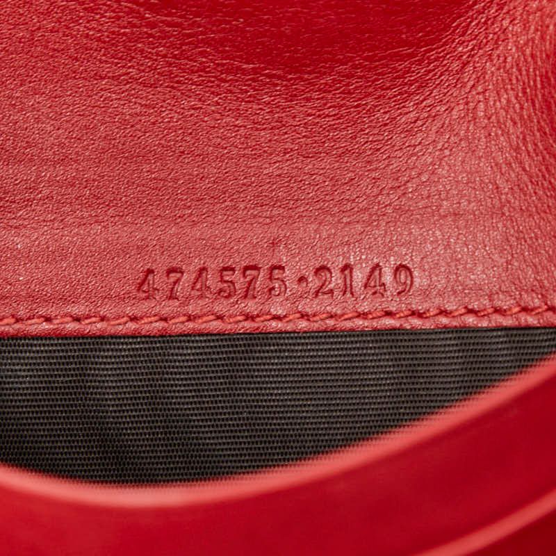 Gucci GG Marmont Chain Wallet Shoulder Bag Red Leather