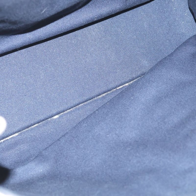 Hermes Fourre Tout Bicolor Canvas Tote Navy