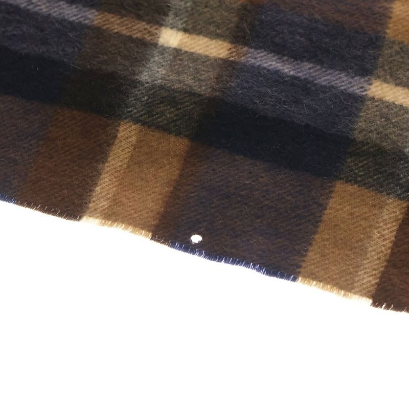 Prada Logo Embroidery Check Muffler Shawl Brown Scarf