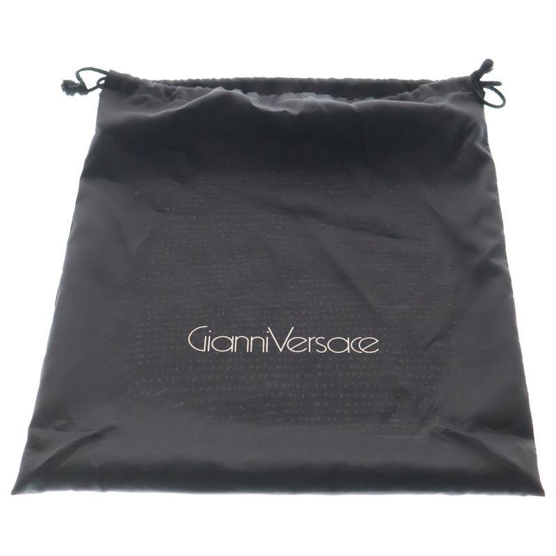 Versace Gianni Ribbon Handle Leather Handbag Blue