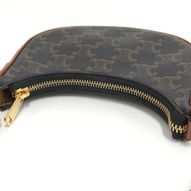 Celine One Shoulder Bag Mini Ava Triomphe Leather Black Brown