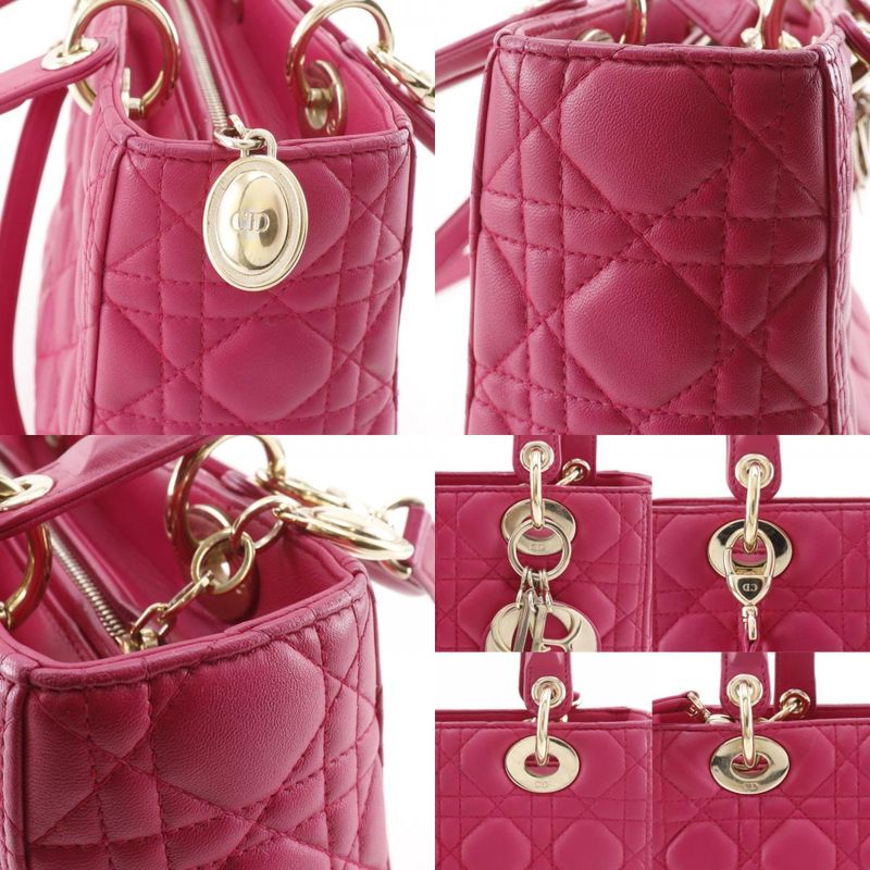 Dior Christian Cannage Lambskin Pink Handbag