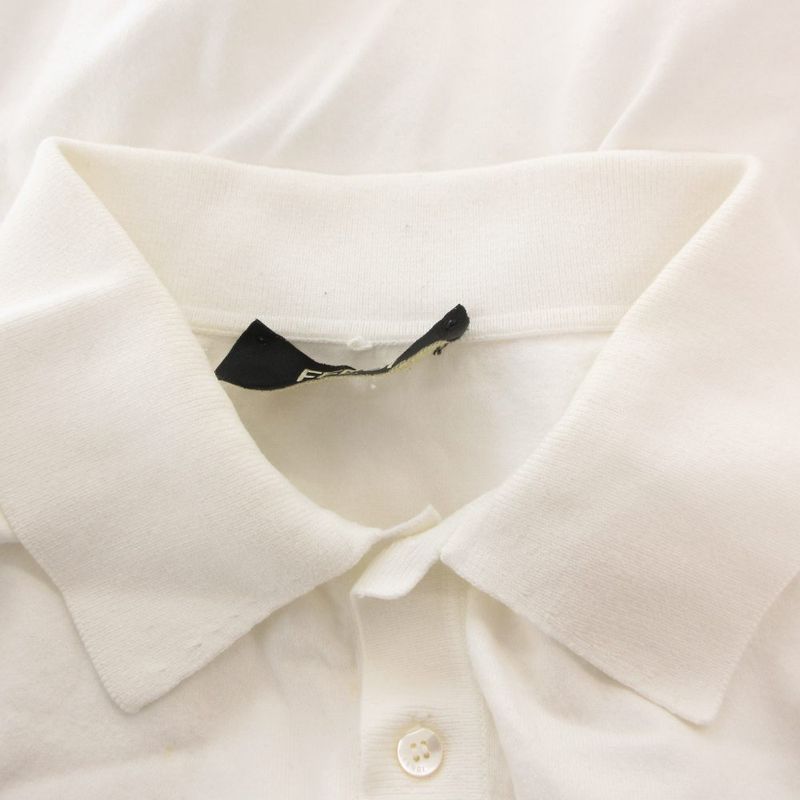 Fendi Polo Shirt Short Sleeve Punching Logo 48 White