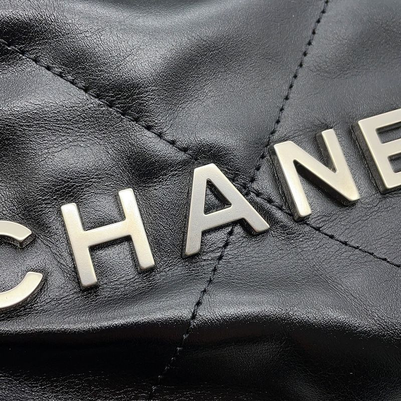 Chanel Handbag 22 Mini CC Logo Shiny Calf Leather 2-Way