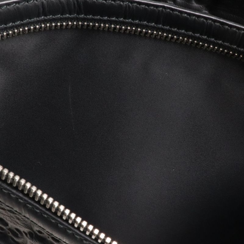 Guccissima Sherry Line Shoulder Bag Rubber Coating Leather Black