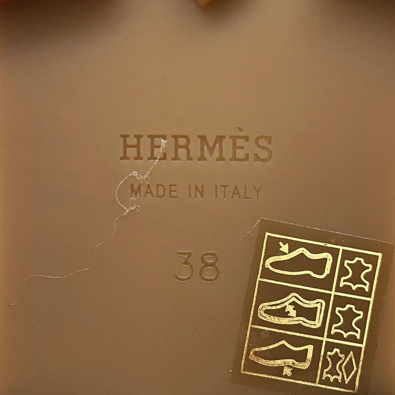 Hermes Moccasins Faubourg Leather 38 Shoes Black