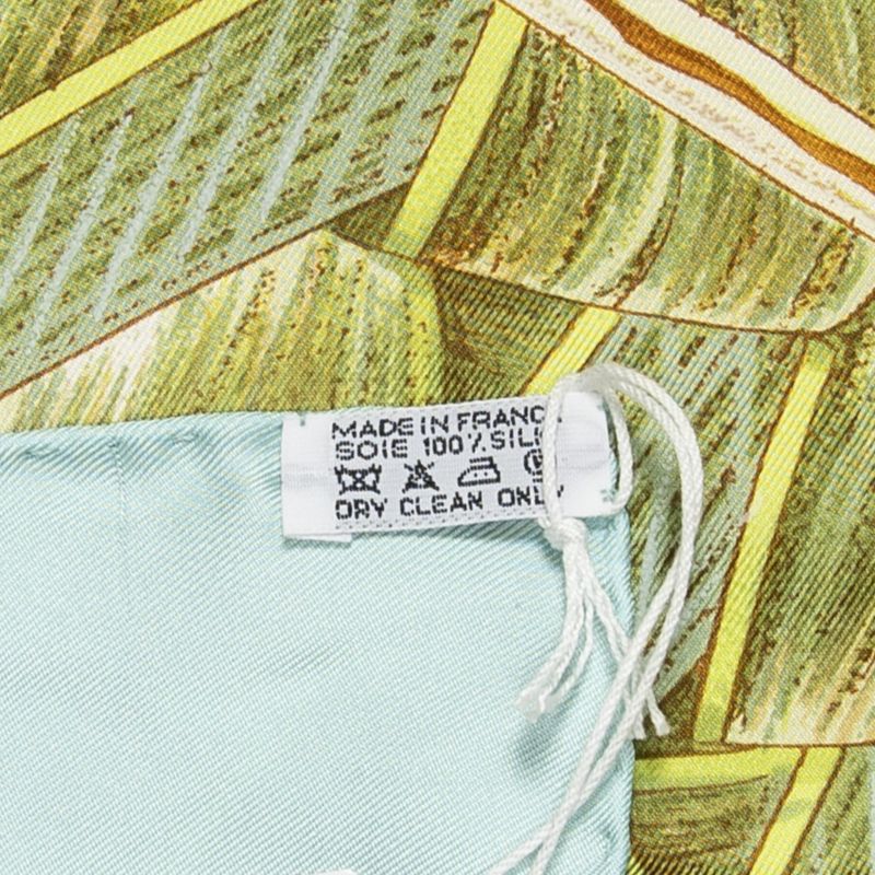 Hermes Skirt Lid Green Ivory 100% Twill Silk