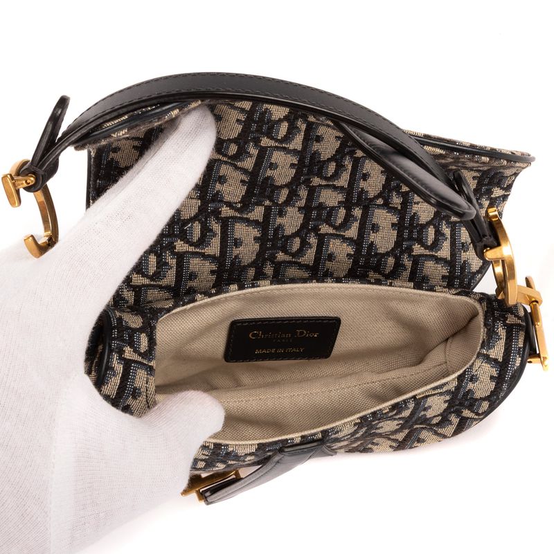 Dior Blue Canvas Bree Kusaddle Navy