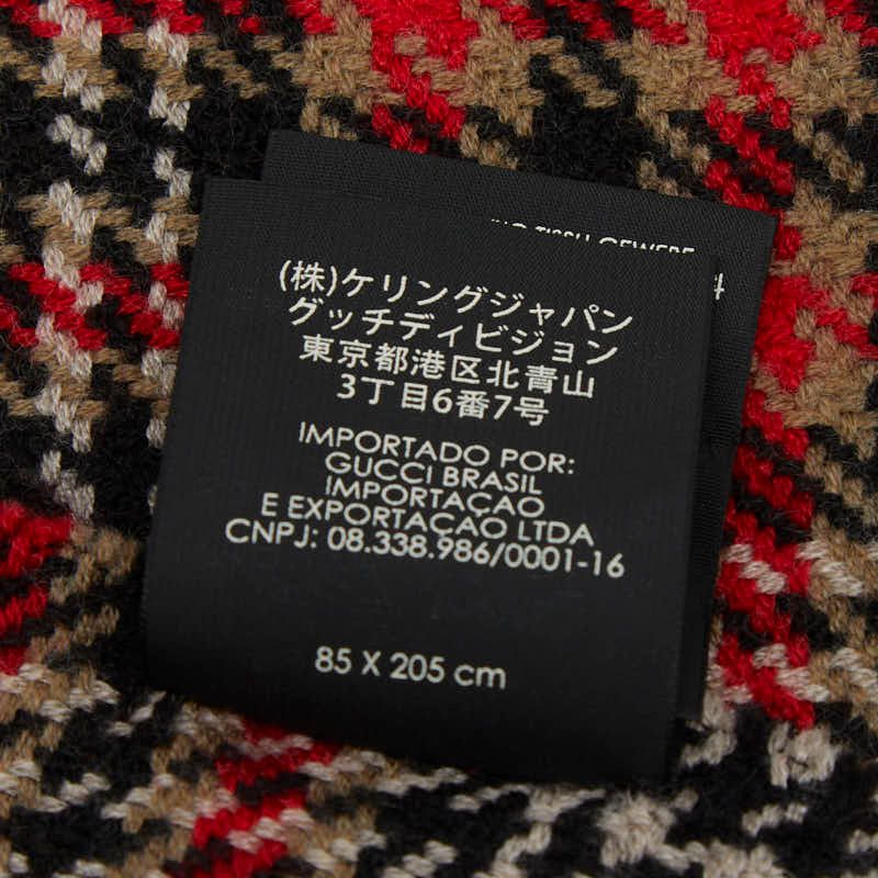 Gucci Houndstooth Black Brown Red Cashmere