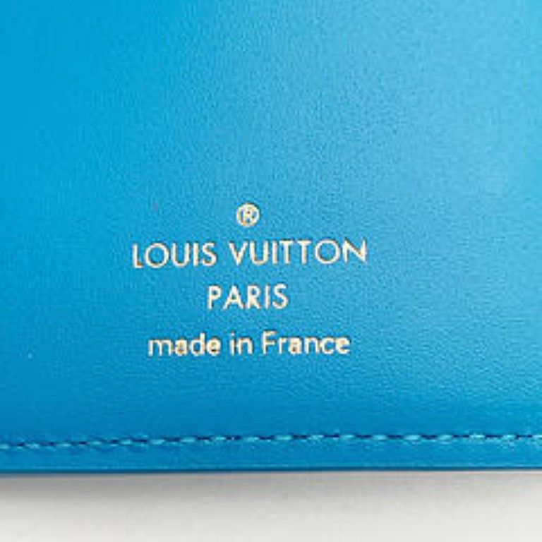 Louis Vuitton Wallet Nanogram Portefeuille Victorine Blue Leather