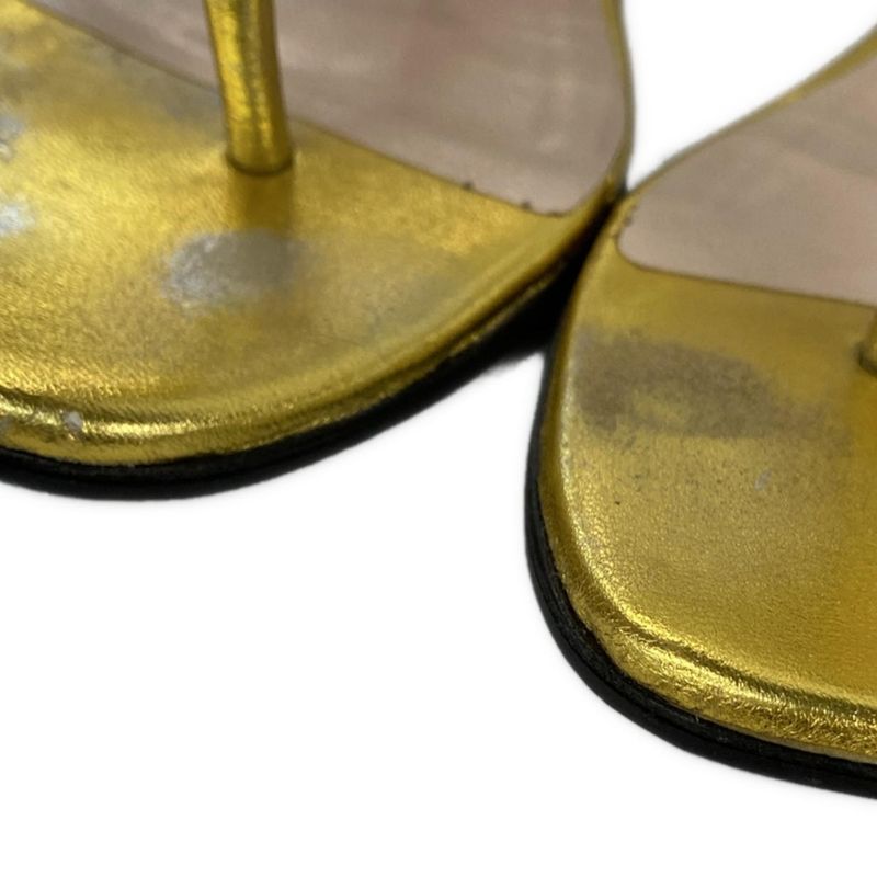 Gucci Sandals 38 Gold Pearl Outsole Reupholstered Leather