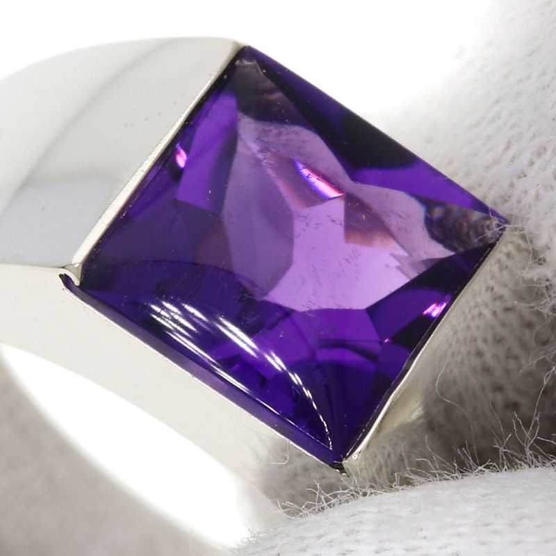 Cartier Tank Amethyst 50 Ring 18K White Gold