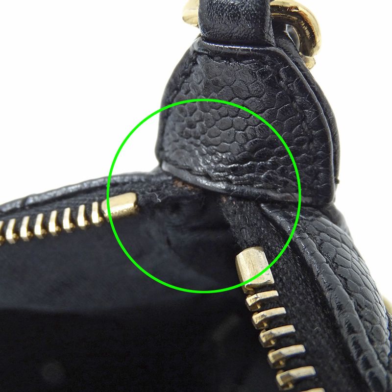 Chanel Quilted Shoulder Bag Caviar Leather Black Gold