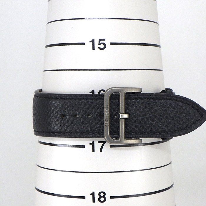 Hermes Watch Back Sketch Square Satin Polished Black Dial